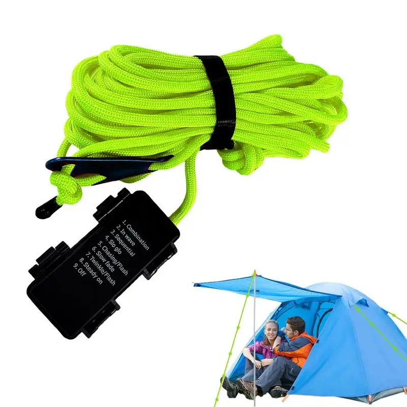 Tent Cord Outdoor LED Rope Light Waterproof Marine Rope Tent Wind Rope Light Warning Light Wind Rope Lamp Camping Light Strip