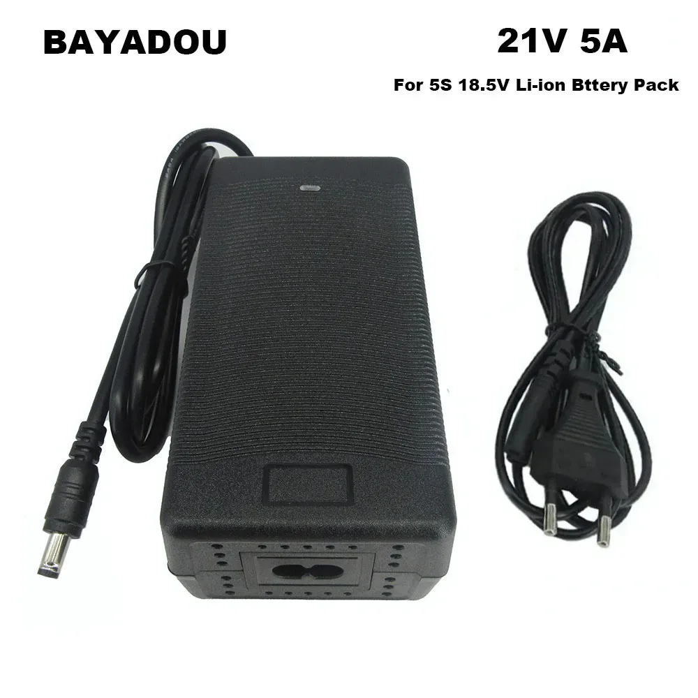 21V 5A Lithium Battery Charger for Electric Tool Screwdriver 21V5A 18.5V 5S Li-ion 18650 Laptop Speaker Charger DC Port