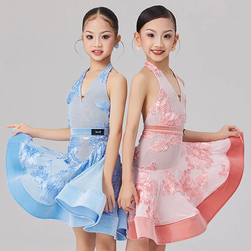 Children'S Ballroom Dance Costumes Girls Latin Dance Competition Dress Kids Rumba Latin Dance Performance Dresses SL13672