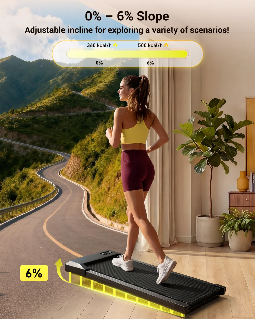 Superun 16.14 * 31.50 Inches Run Belt Walking Pad Treadmills, 1.2 HP 2.5 MPH-4 KPH Pad Treadmill 250 lbs Capacity