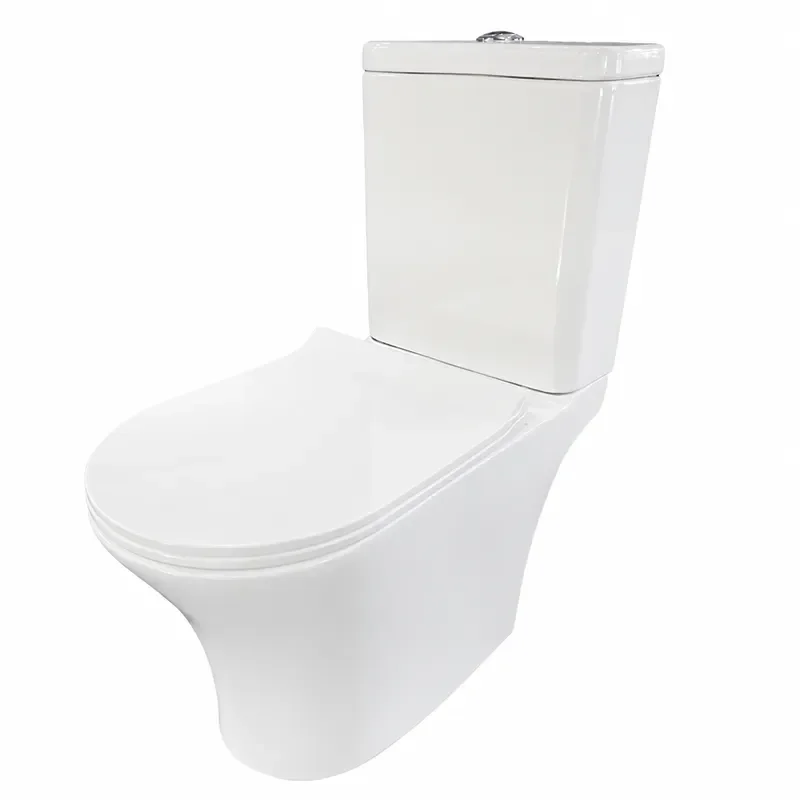 Wholesale Square Rimless Toilet Pan Two Piece Ceramic Bathroom Fixture Modern Design Efficient Flushing System Durable