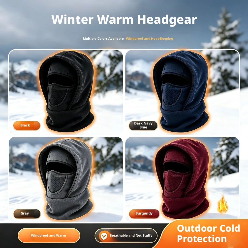 Winter Anti Cold Scarf Integrated Warm Hat, Outdoor Cycling And Skiing Anti Cold Hat, Multifunctional Face And Neck Warm Hat