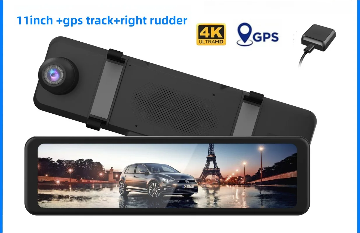 

K12 Потоковое мультимедиа Видеорегистратор Трансграничное GPS-отслеживание 11-дюймовая передняя + задняя двойная запись Ultra HD DVR ночного видения/Dash Camera