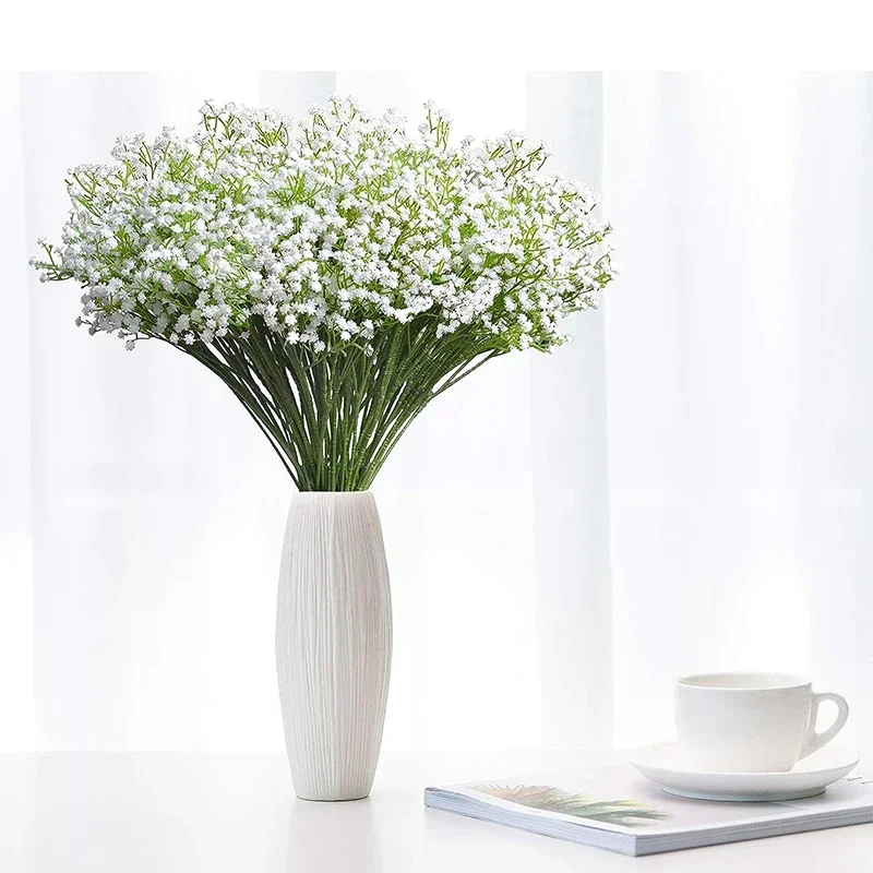 Artificial Babys Breath Flowers Real Touch Faux Babies Breath Gypsophila Bouquet for Wedding Floral Arrangement Home Decor