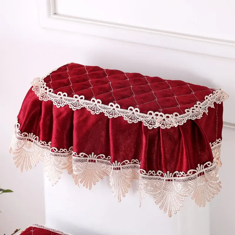 Toilet Decoration Three Piece Set Anti-stain Coat Style Public Restroom Zipper Anti Slip Soft Warm Toilet Seat Covers Toilet Mat