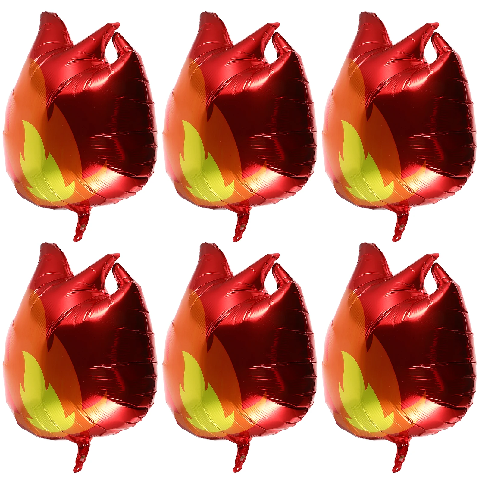 

6pcs Flame Balloon Set Birthday Party Supplies Camping Decorations Aluminum Balloons Large Bulk Fireman Sports Events