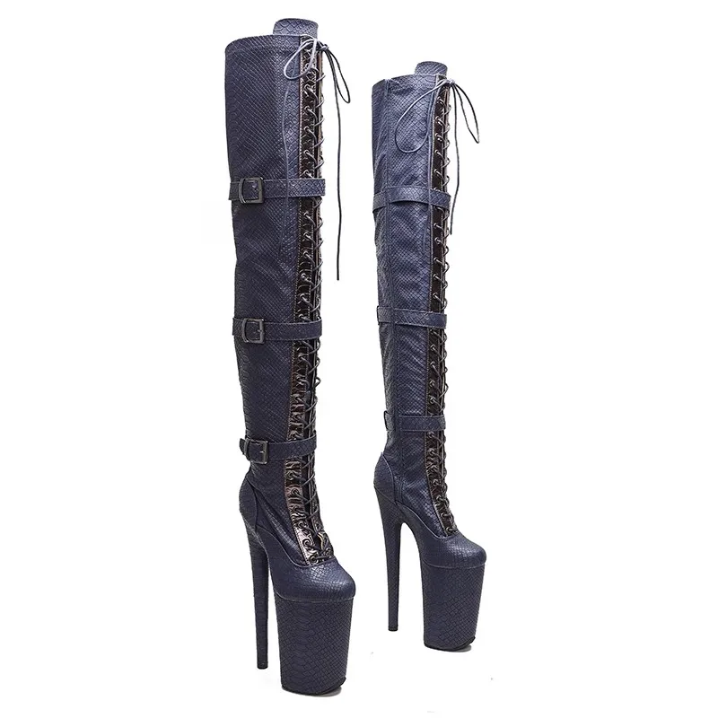 

Auman Ale New 20CM/8inches PU Upper Sexy Exotic High Heel Platform Party Women Boots Nightclubs Pole Dance Shoes 416