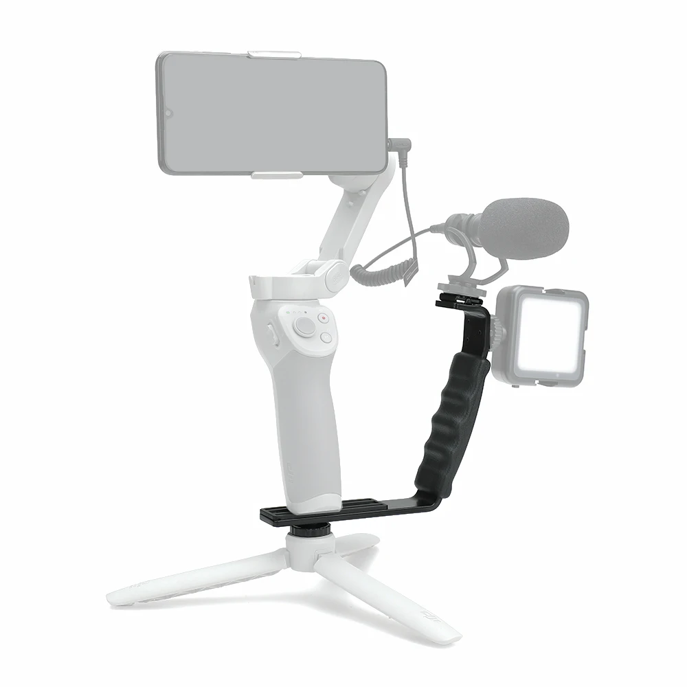 Kameraständer L-förmiger Winkel 2Shoe-Blitzhalterung DV-Halterung Tablett Dual Cold Shoe-Blitzhalterung für OSMO Mobile 3/4 Handheld Gimbal – Detail 6