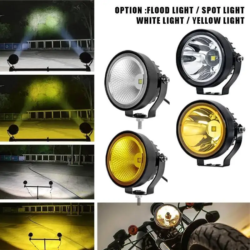 

4-дюймовый светодиодный рабочий внедорожный круглый прожектор, противотуманный фонарь для автомобиля, квадроцикла, велосипеда, пикапа, лодки, мотоцикла, универсальный