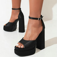 Big Size 2024 Spring New Thick Heel Super High Heel Waterproof Platform Runway Sandals Elegant Banquet Women'S Shoes