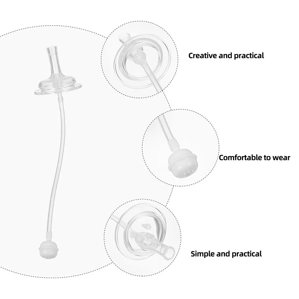 Sucettes pour bébé, 6 pièces, accessoires de paille, pailles pour tout-petits, tétine en Silicone, tasse transparente lestée pour enfants