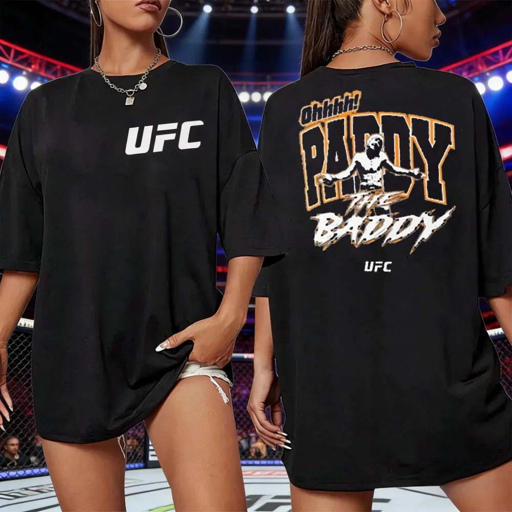 

2026 Summer UFC Paddy Pimblett Fighting Graphic T-shirt Women Sports Cotton Short Sleeve Loose Leisure Fitness Shirt Unisex