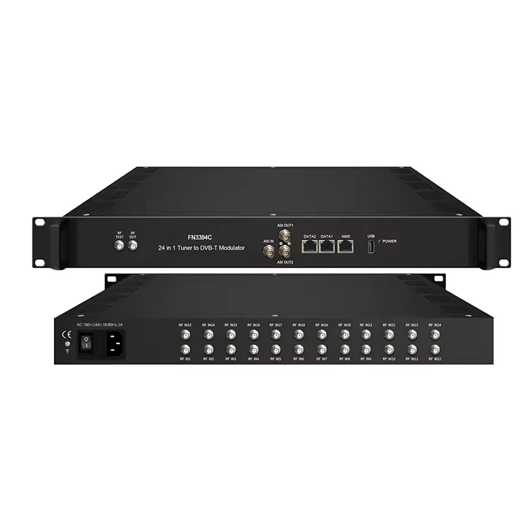 

FN3394C-24 24-In-1 DVB Modulator FTA Tuner to DVB-T Transmodulator for Radio & TV Broadcasting Equipment