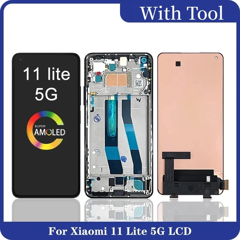 

6.55''LCD AMOLED For Xiaomi Mi 11 Lite 5G M2101K9AG LCD Display Touch Screen Digitizer For Mi 11Lite LCD Screen Replacement