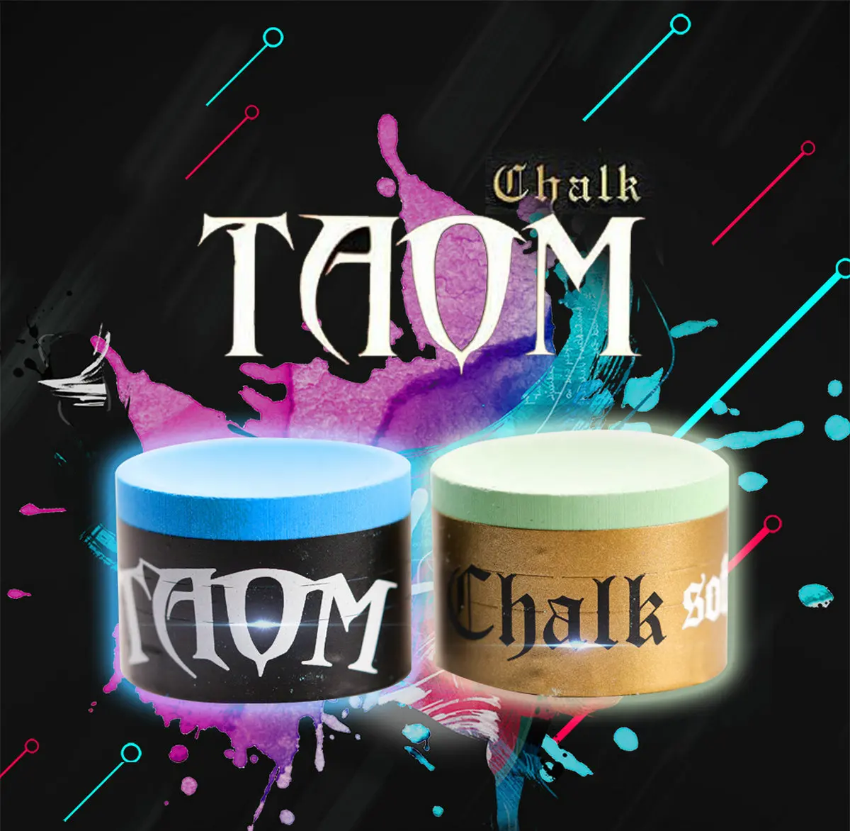 TAOM-billar redondo profesional, Taco de tiza, pirámide PYRO, azul, rosa, V10, 2,0