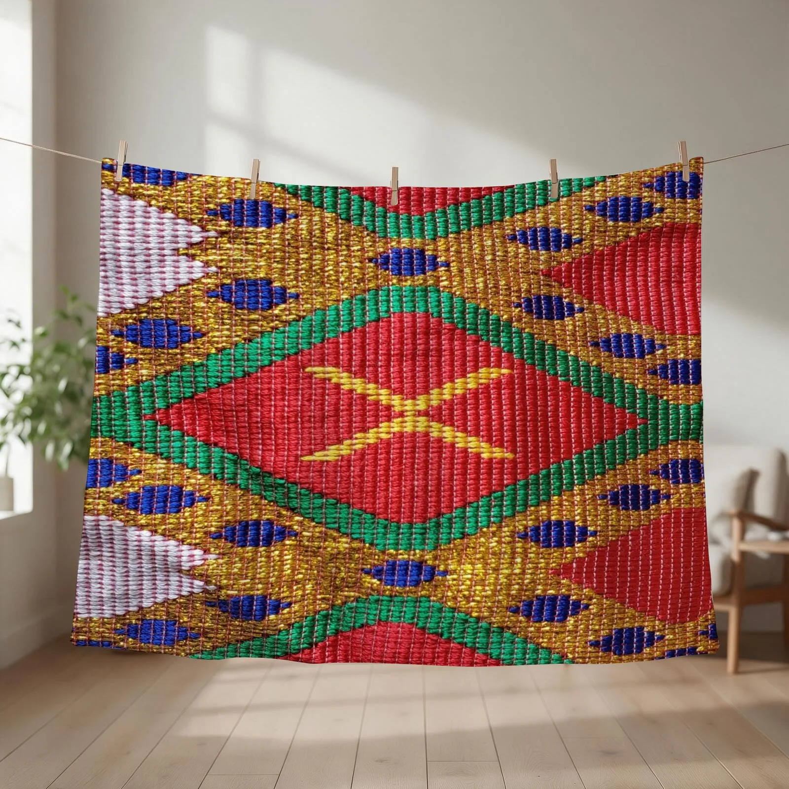 Ethiopian Hand Made Traditional Design.Beautiful,Unique and Different.Tilet Design Throw Blanket