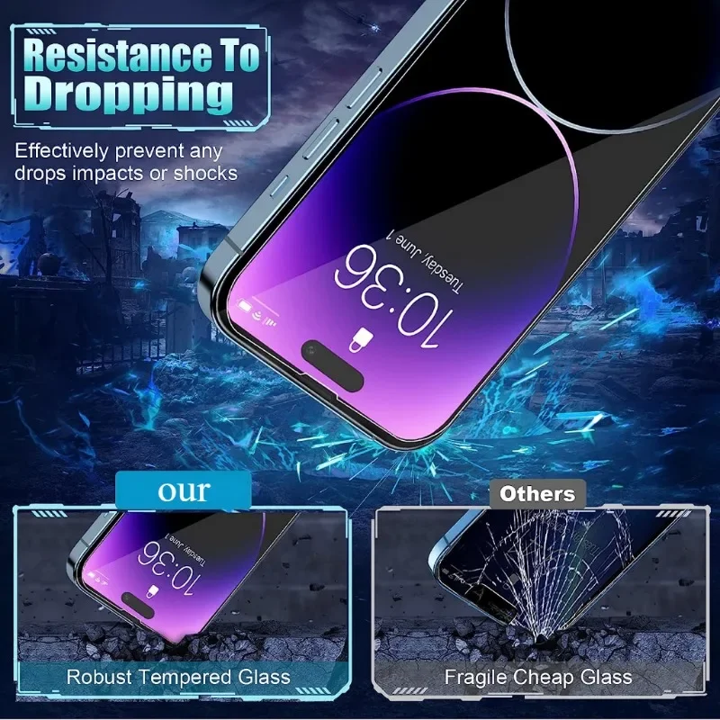 One Click Installation Screen Protector Tempered Glass for iPhone 16 15 14 13 12 11 Pro Max protector de pantalla