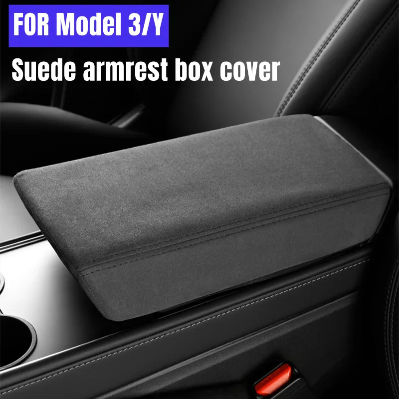 

Car Armrest Box Protective Cover For Tesla Model 3 Model Y Central control Armrest Cover Leather Accessories Decoration Interior