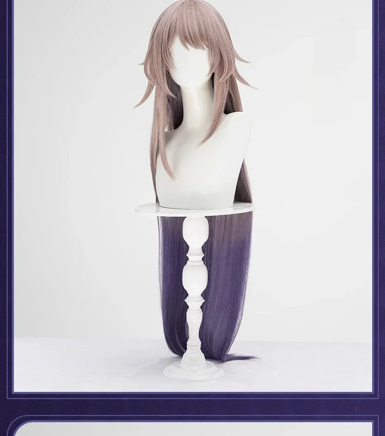 CosplayHonkai Star Rail Cosaply disfraz The Herta Cosplay peluca resistente al calor gradiente sintético 90cm pelo mujer fiesta de Halloween