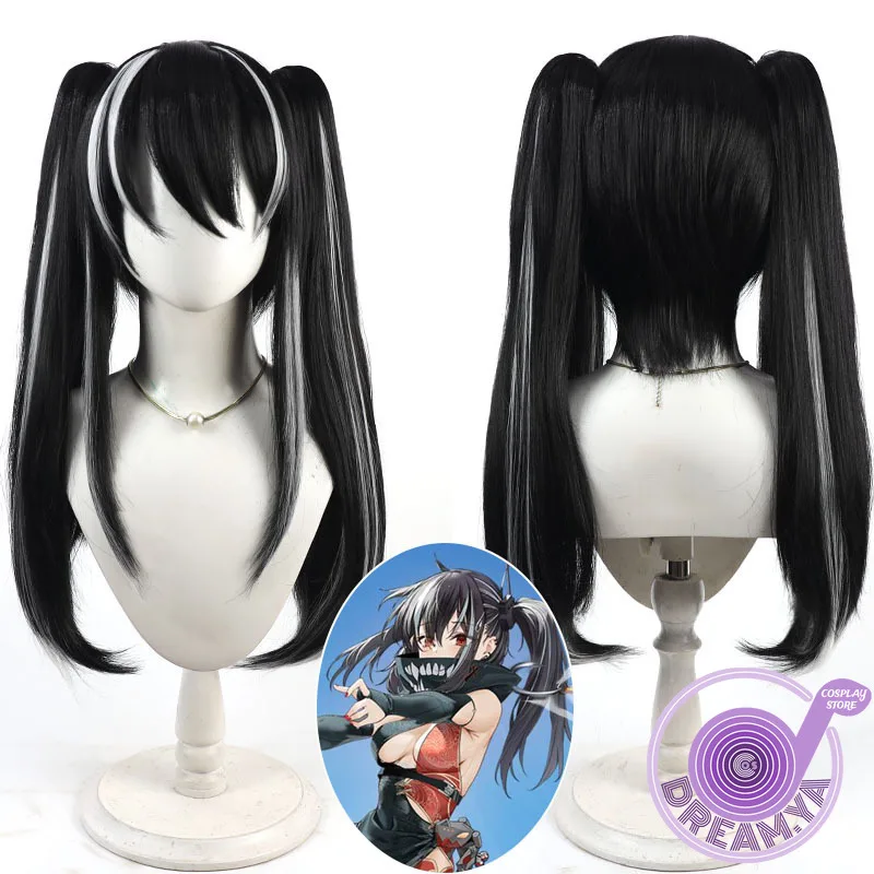 

KMS U-47 Cosplay Wig Azur Lane Black White Long Synthetic Hair Heat Resistant Halloween Role Play Party Carnival + Free Wig Cap