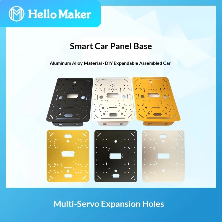 Smart Trolley Bottom Plate, Chassis Panel, DIY Expansion Assembly Trolley, Aluminum Alloy Top Plate, Multi-servo Hole Expansion
