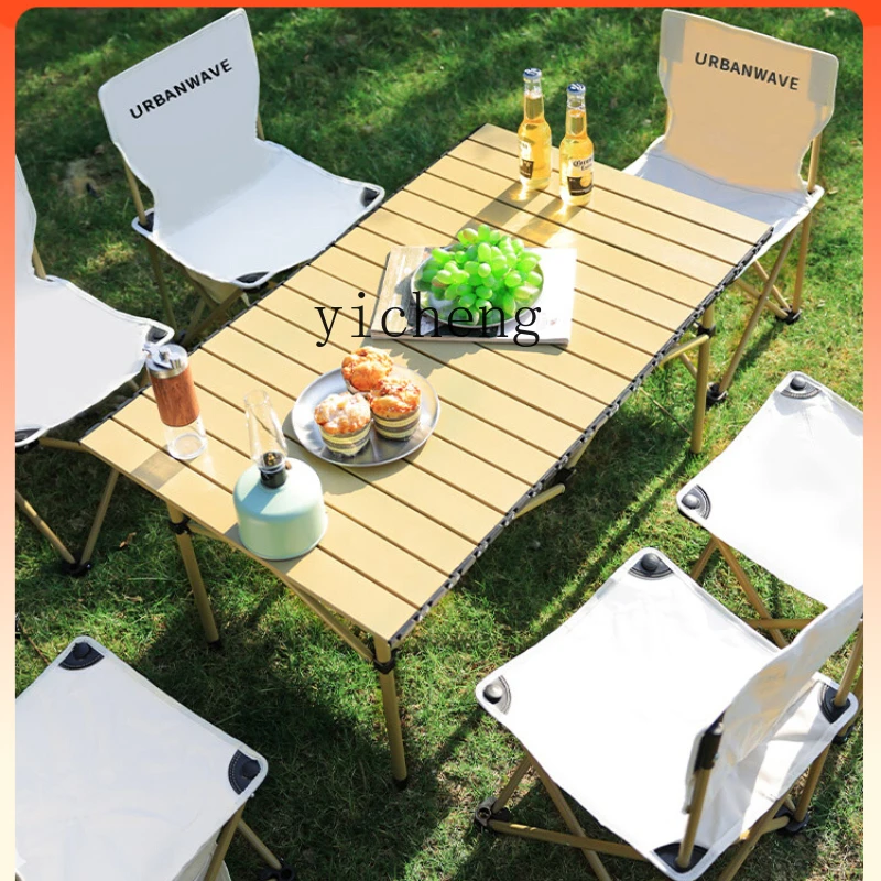 

Tqh Outdoor Folding Table Camping Table and Chair Egg Roll Table Portable Picnic Barbecue Stall