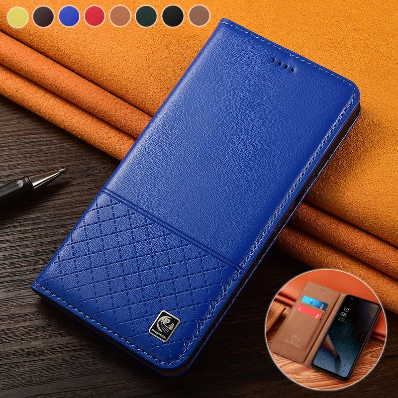 

Genuine Leather Flip Case For Huawei Nova 14 14i 15 Pro Ultra Lite Phone Cover Card Cases Napa Below Grid Handmade