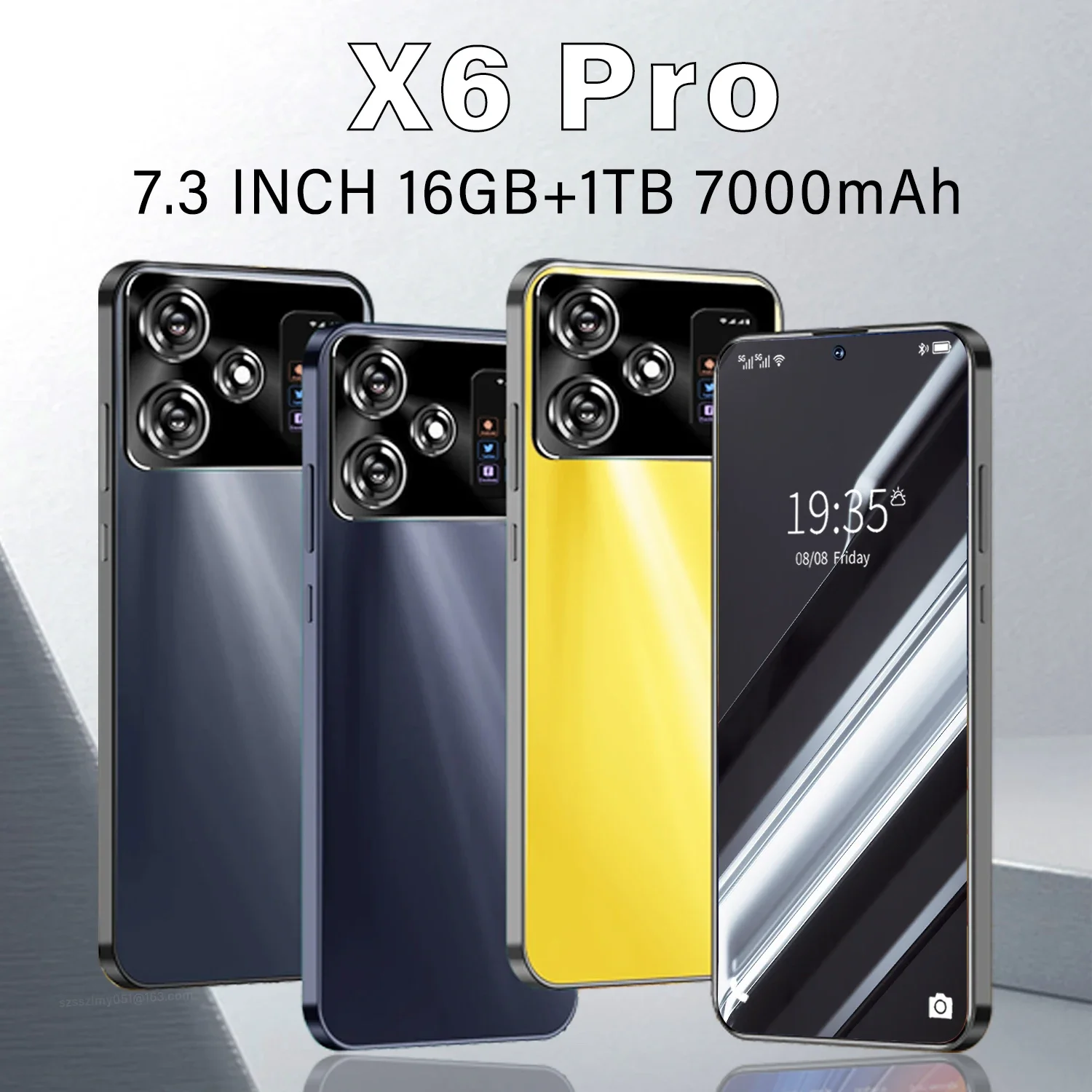 Original X6 Pro Smartphone 7.3inch Global Version 16G+1TB Snapdragon 8 gen3 Android14 50+108MP 4G/5G Cellphone Mobile Phone NFC