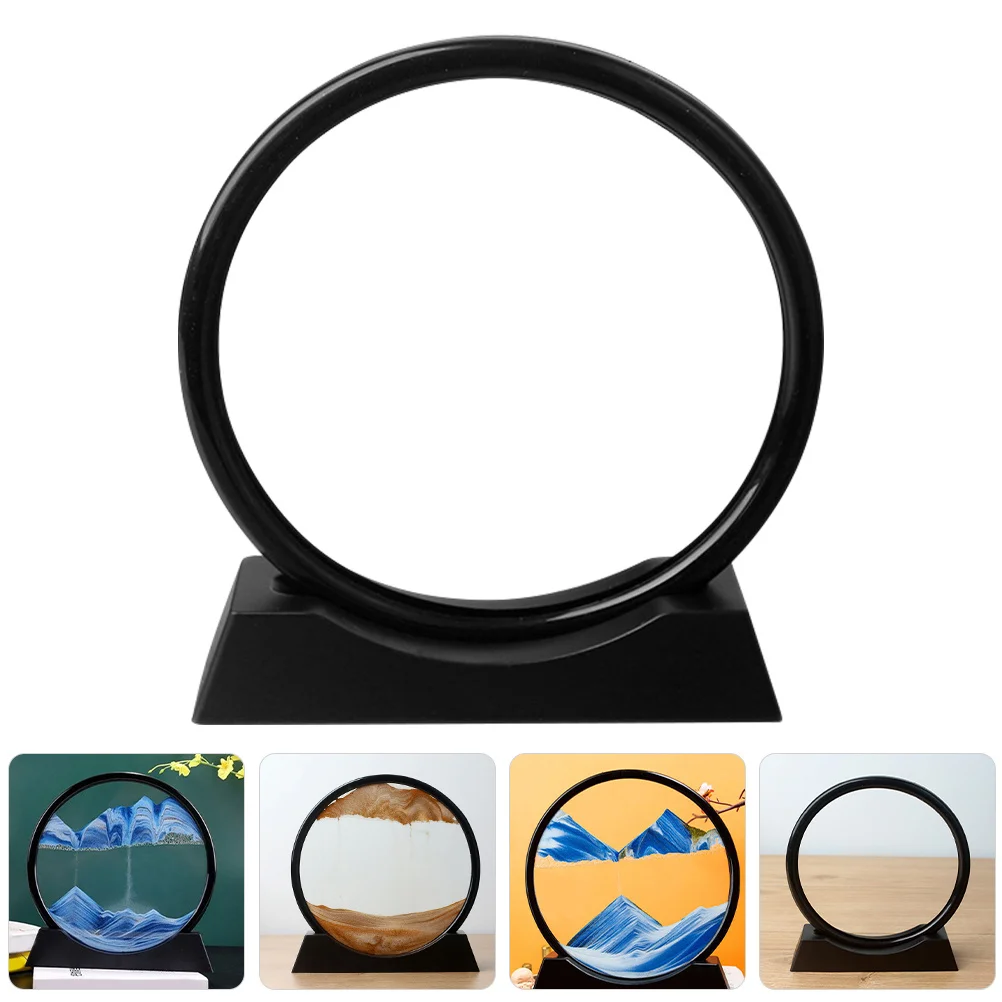 DIY تتحرك الرمال الفن إطار الصورة البلاستيكية الصغيرة قوي الجدول الديكور المشهد الرمال المتحركة الفن اللوحة الإطار سطح المكتب الصورة