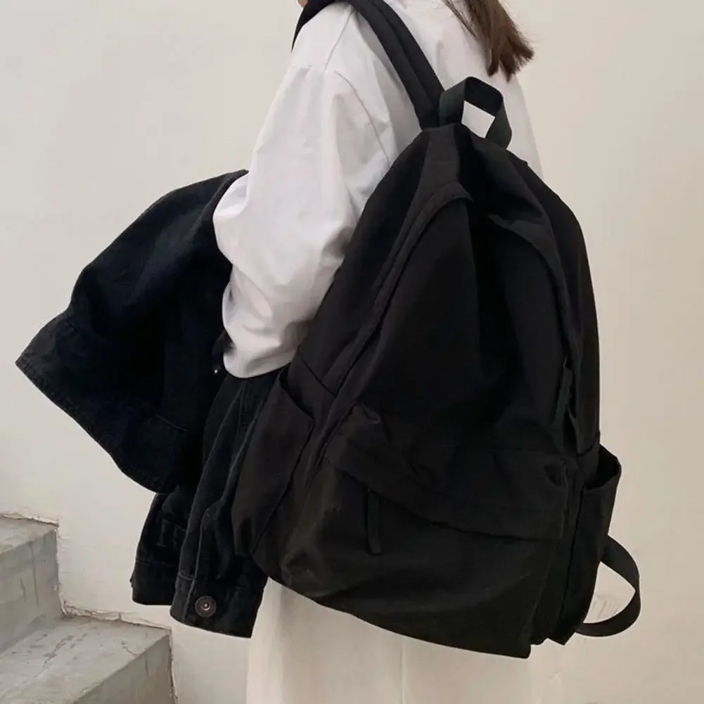 Mochila de viaje impermeable para mujer, morral con doble correa, bolsillos para botella de agua, mochila escolar para estudiantes