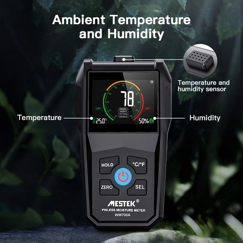 Non-Contact Wood Timber Moisture Meter Digital Ambient Humidity Tester Timber Damp Detector With Calibration Function Hygrometer