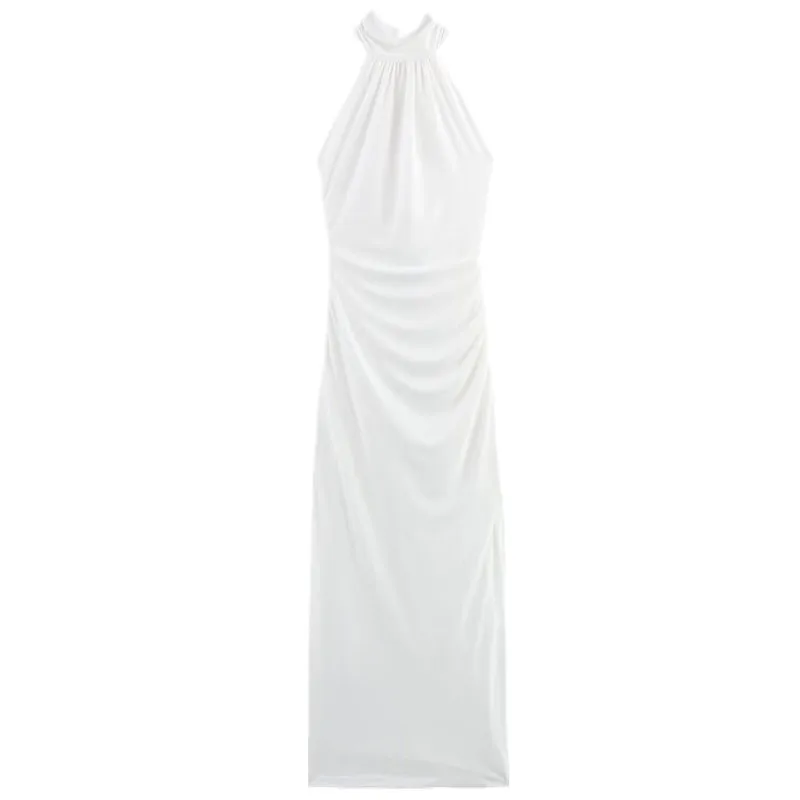 Primavera 2025 Vestido Midi Longo F Design Sensação de Decote Sem Costas Nova Chegada Estilo de Trabalho Sem Mangas Ou...