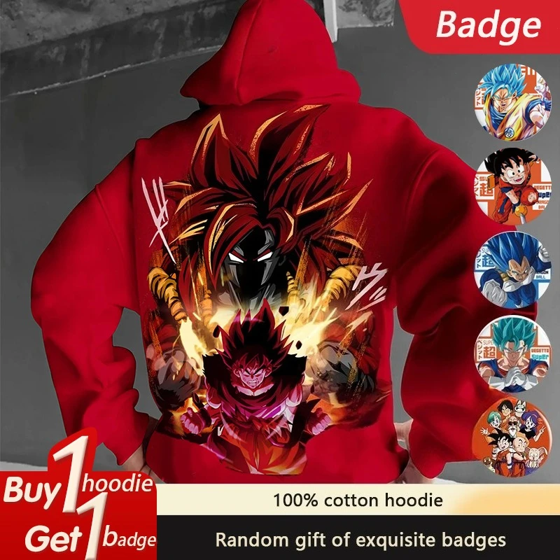 

Dragon Ball GOKU Vegeta Loose Sports Hoodie Japanese Anime Peripheral 2025 Autumn Men's and Women's Cotton Fashion Sweater Top