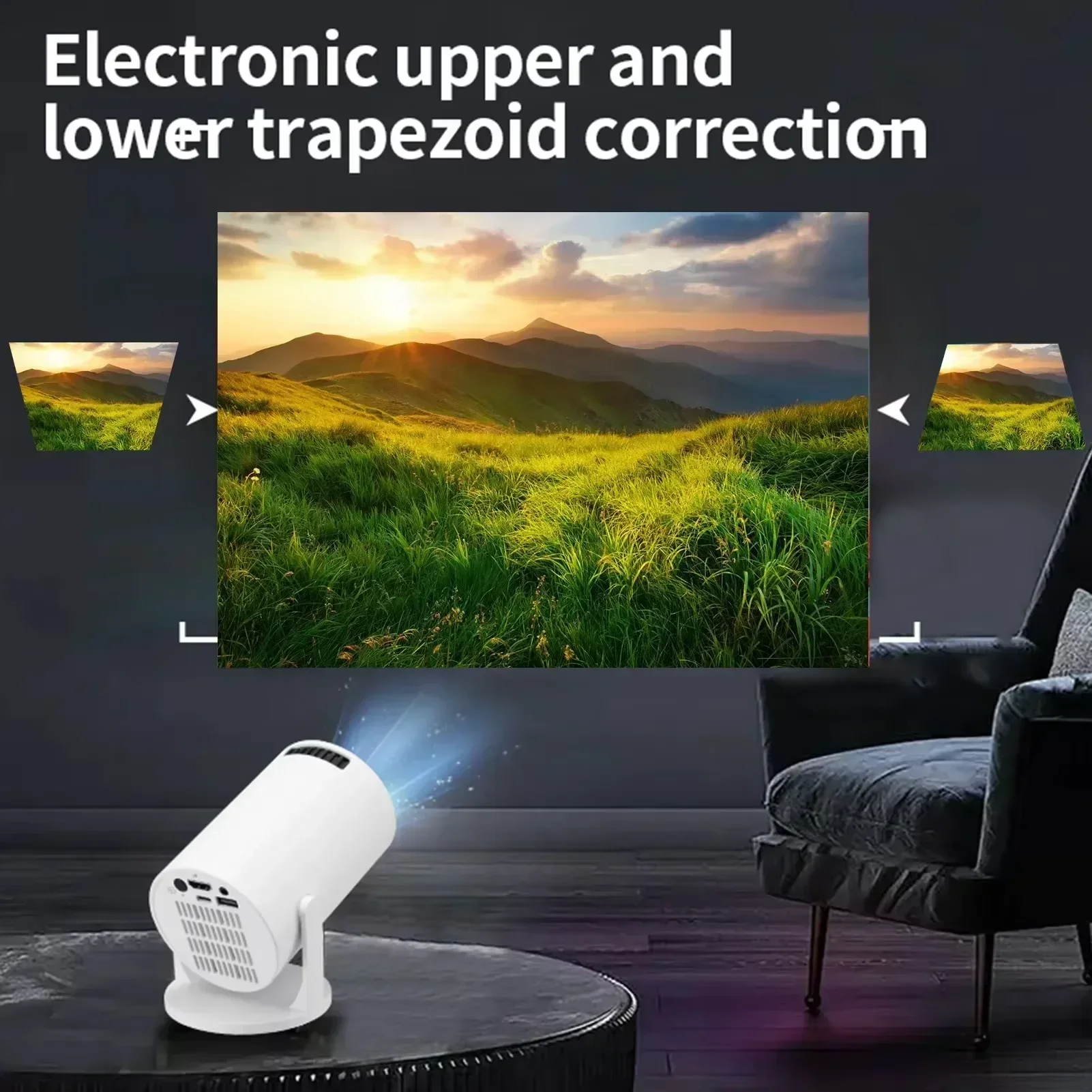 جهاز عرض 270 °   جهاز عرض أفلام محمول LED 1080P قابل للتعديل لهاتف أندرويد USB TV Stick Laptop