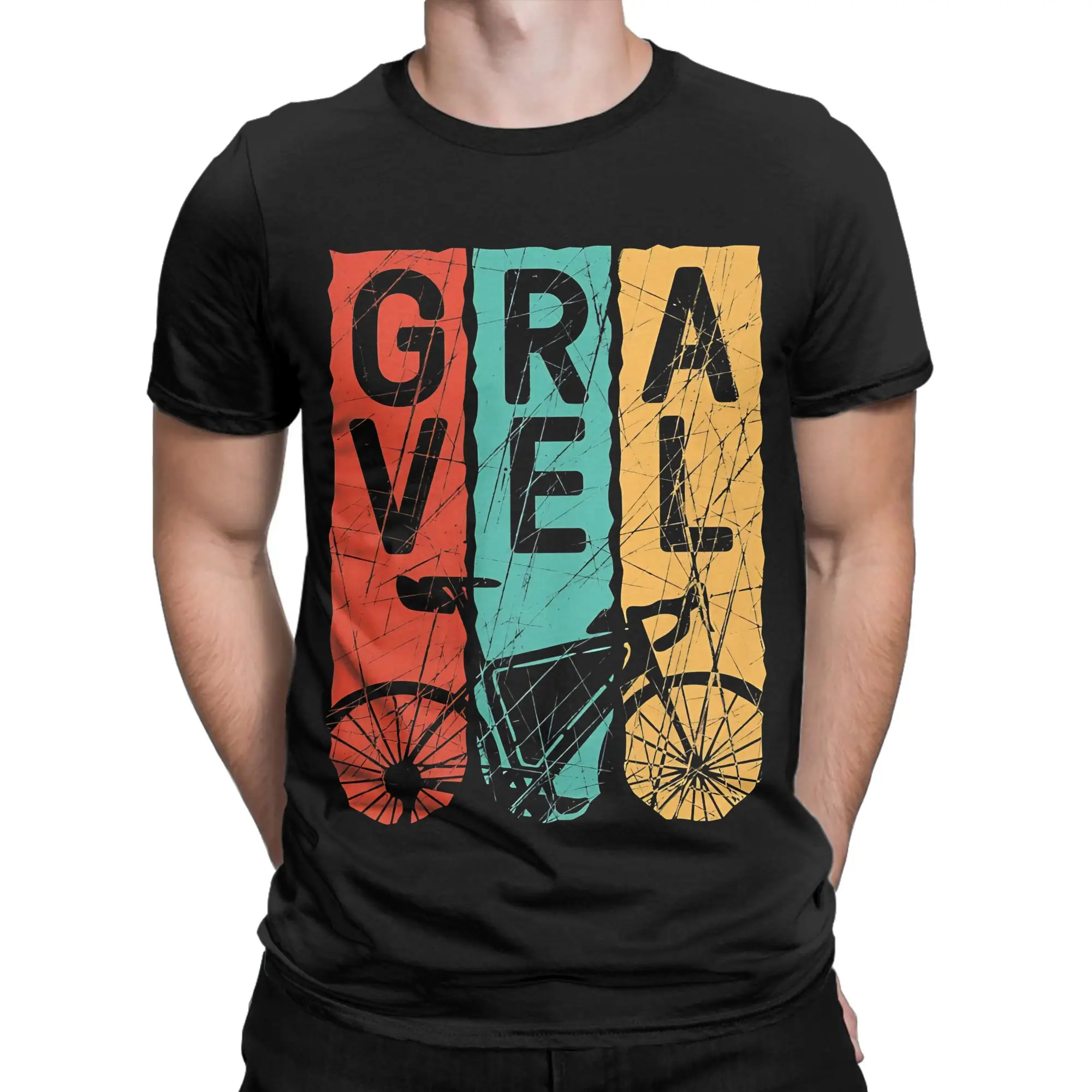 Vintage Gravel Bikepacking Cyclocross Funny 100% Cotton T-Shirt MTB Mountain Bike Tees Tops For Men