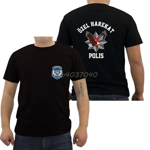 Schwarzes Kurzarm-T-Shirt für Männer, Baumwollhemd, kühle T-Shirts, Top, Streetwear, Truthahn, Polis, Ozel, Harekat, Spezialkraft, neue Mode 8 Hauptverkäufe Türkiye T -Shirt - №5