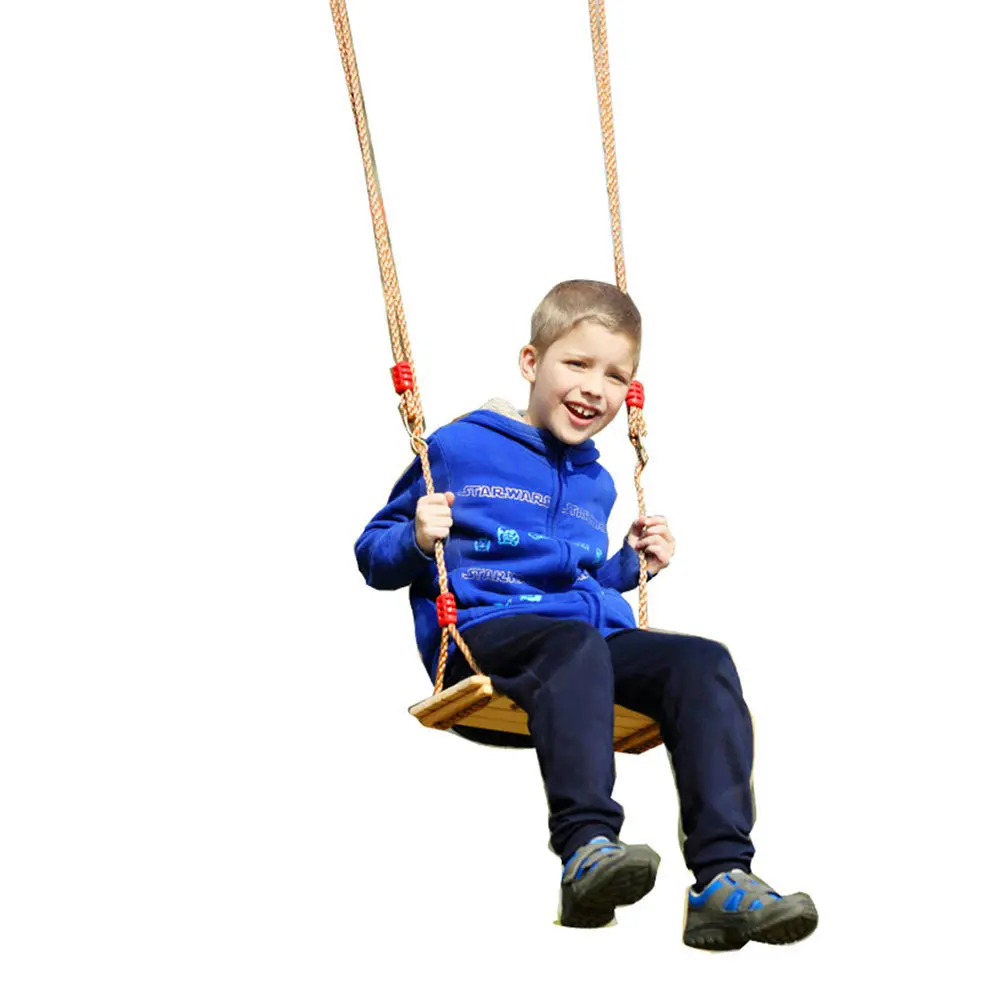 1 Stück Holzsitz-Schaukel für Baum-Spielplatz für Kinder und Erwachsene, Verstellbares Seil, Robuste Spielplatz-Schaukel