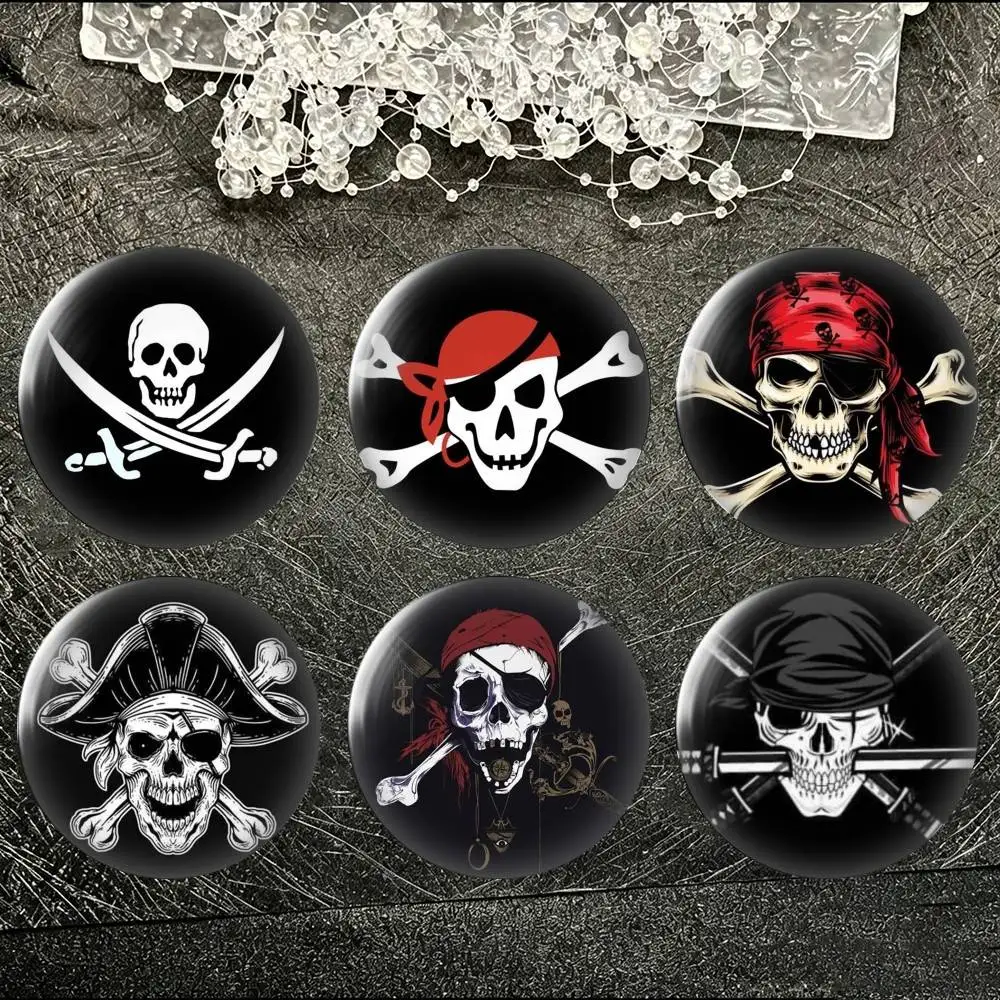 Skull Crossbones Pirate Jolly Roger Brooch Metal Decorative Brooch Pins for Backpack Clothes Jacket Accessories,Souvenir.