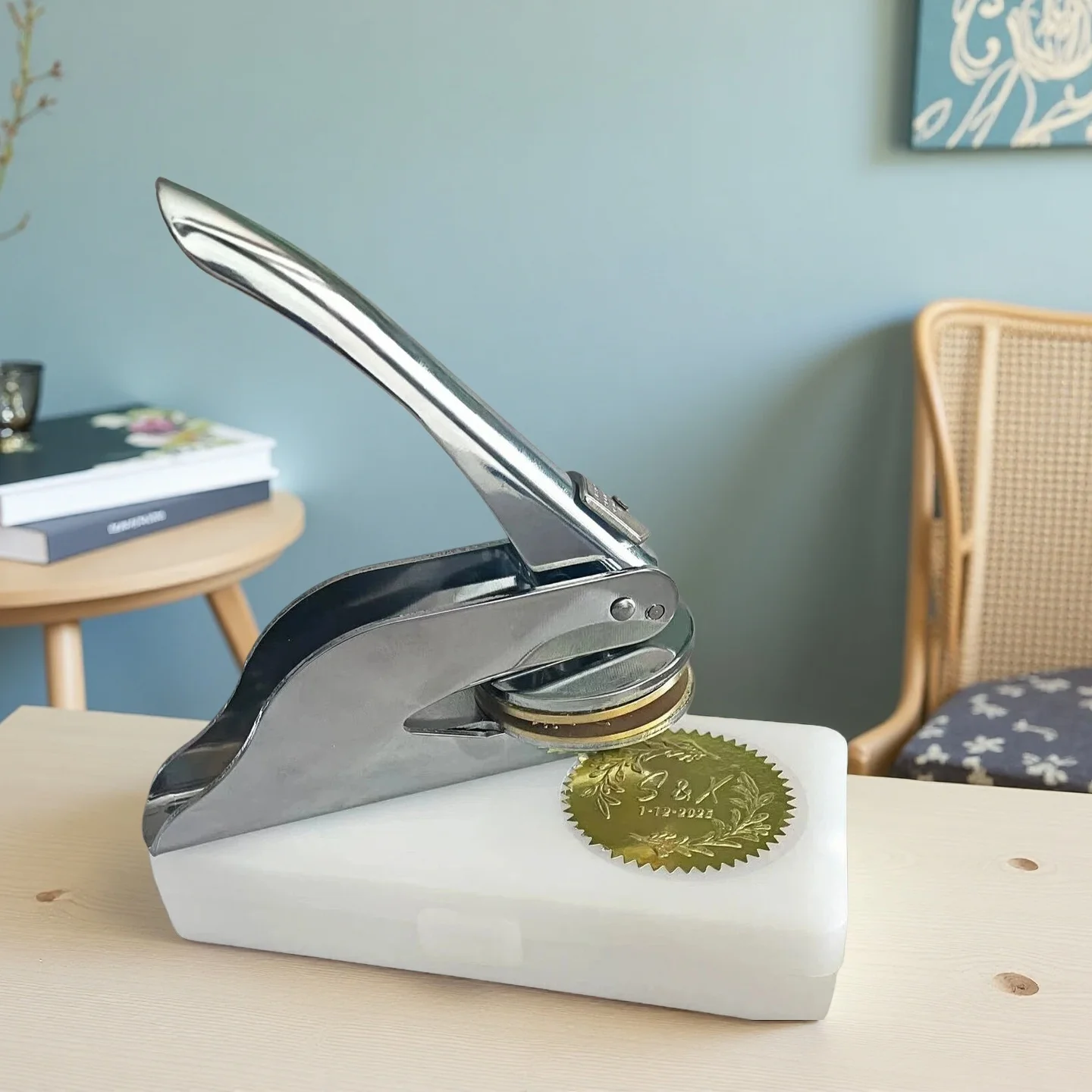 

Custom Stamps Personalized Embosser Stamp Logo Customized Wedding Library Book Private Party Invitation Brass Embossing Seal DIY