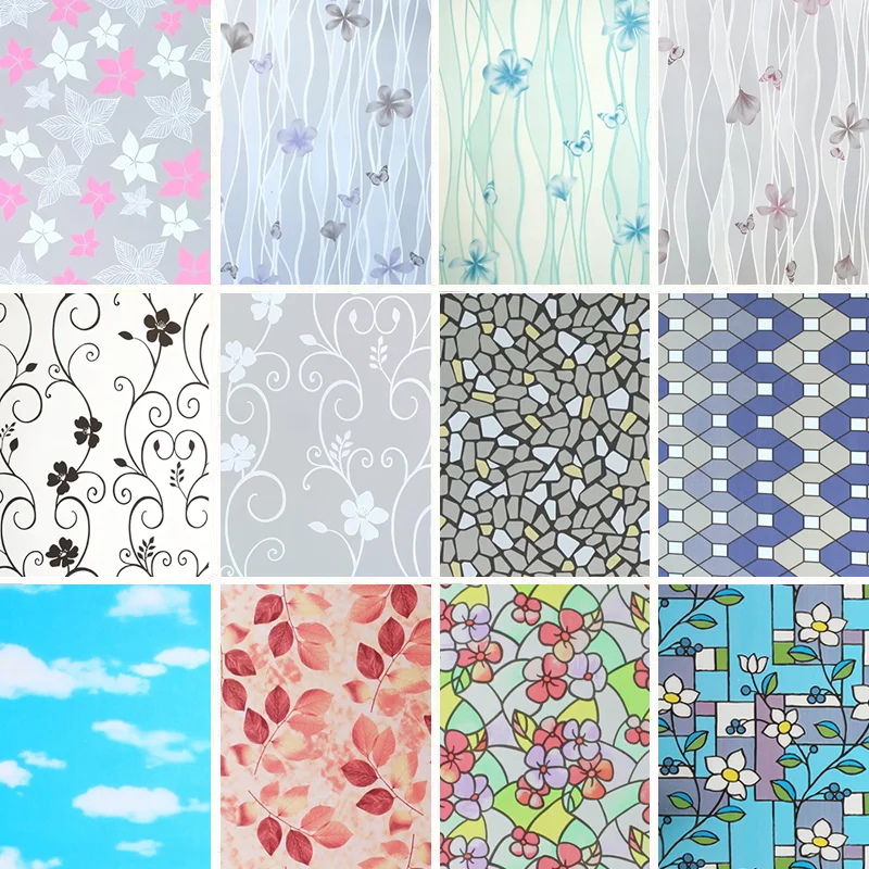 Película de privacidade para janela de vidro, película removível de vinil para porta e janela, adesivo de bloqueio uv para decoração de casa