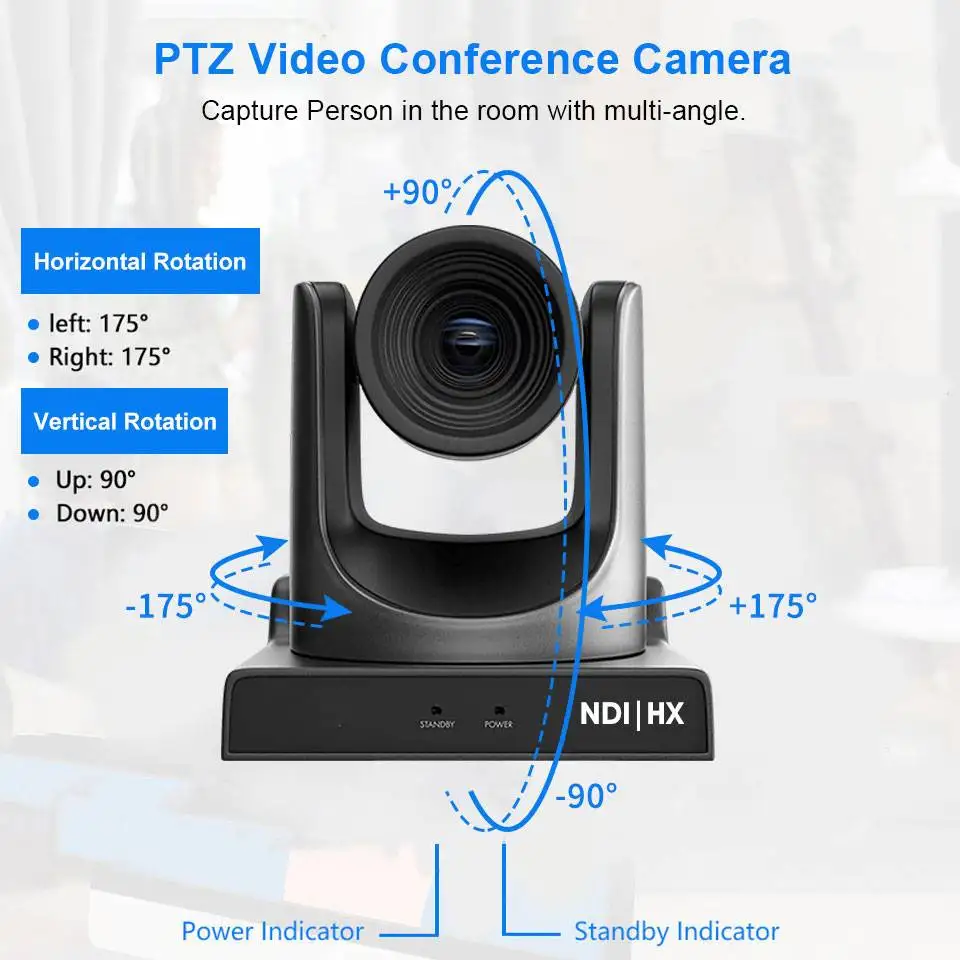 NDI PTZ Camera HDMI 12X 20x 30X Zoom 3G-SDI USB3.0 IP Live Streaming Camera Support POE AI Tracking PTZ Camera for Church,Events