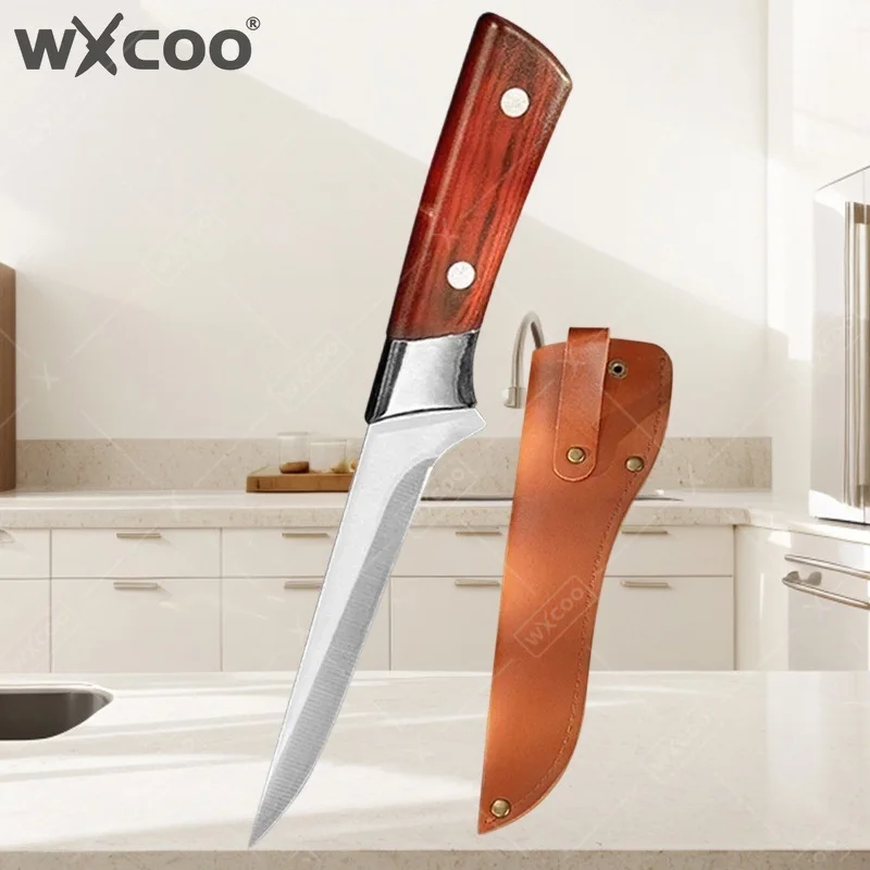 WXCOO Küchenmesser Professionelles Handgeschmiedetes Edelstahl-Filiermesser zum Entbeinen von Fisch, Fleisch, Obst und Gemüse, Kochmesser