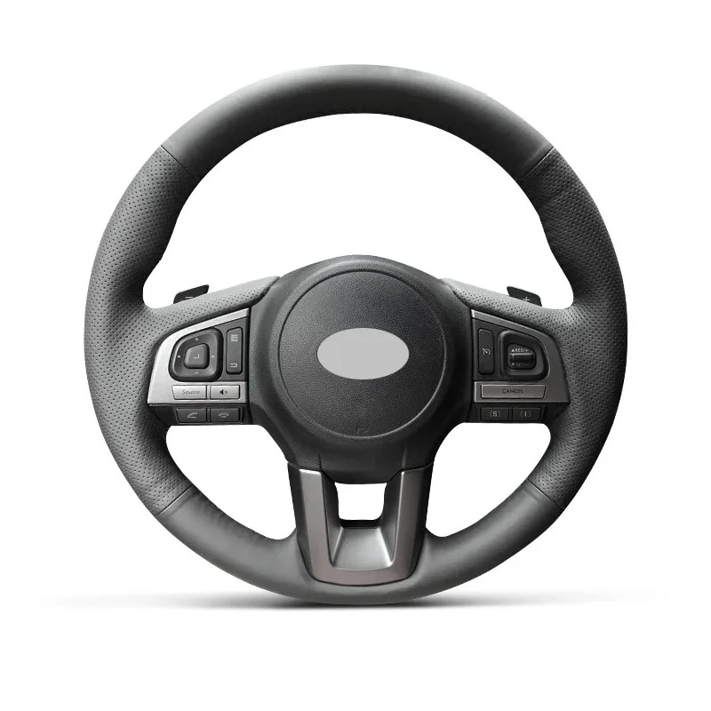 Genuine Leather Suede Steering Wheel Cover Wrap Black Thread Car Accessoires Specifically for SUBARU LEGACY OUTBACK XV FORESTER