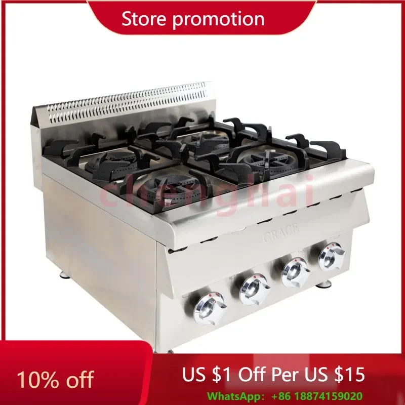 GRACE Professional Restaurant Kitchen Cooking Equipment Stainless steel  4 Burners Counter Top Gas Range Stove