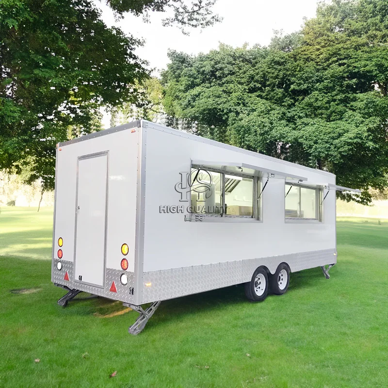 Custom Size Food Truck  BBQ Pizza Trucks Mobile Dining Car Hot Dog Food Cart Burger Trailer Coffee Van Food Trailer
