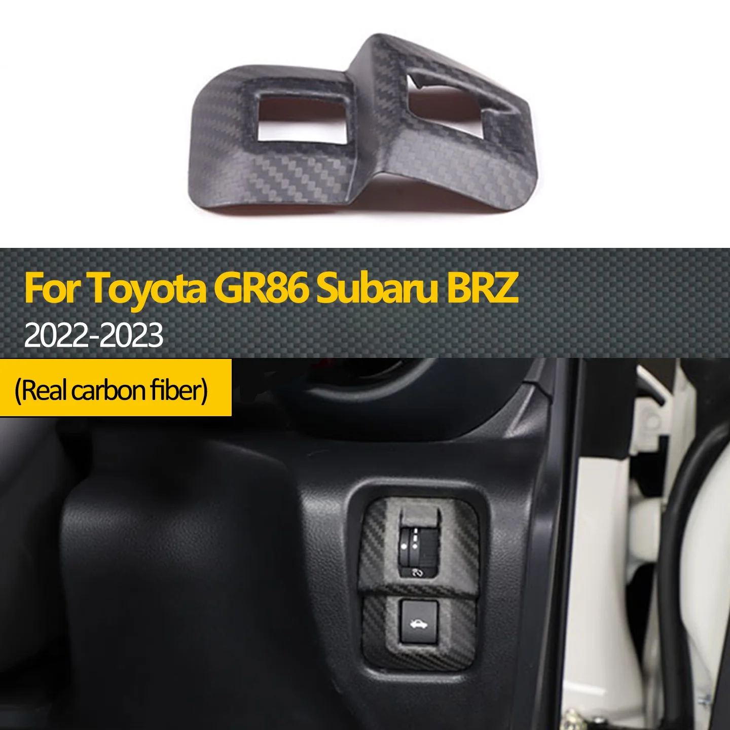 Applicable to Subaru BRZ and Toyota GR86 2022-2023 genuine carbon fiber AC button stickers and trunk switch interior