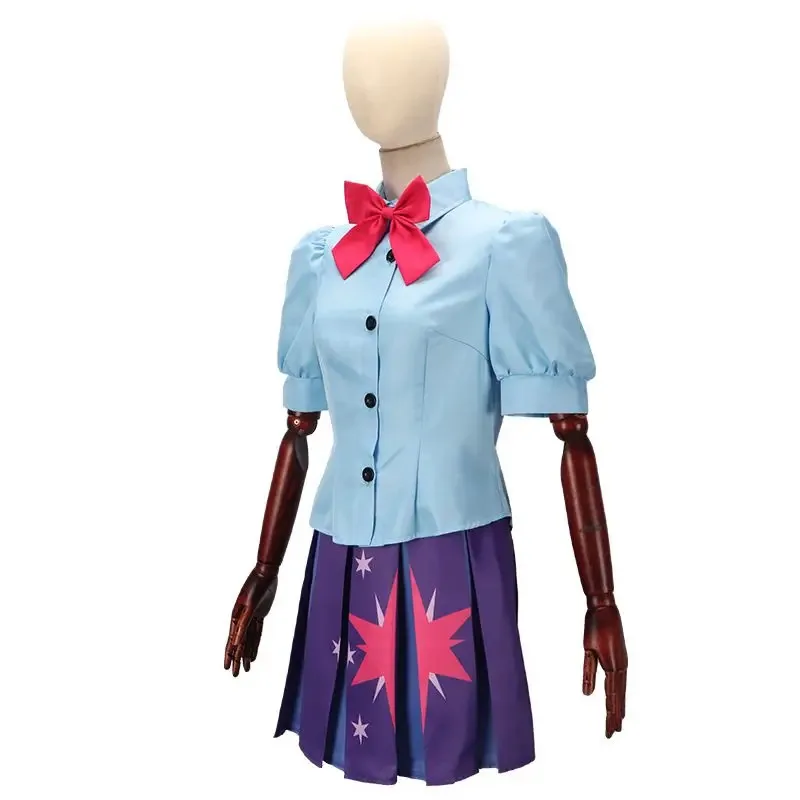 CyTwilight 스파클 코스프레 드레스 애니메이션 유니콘 공주 생일 파티 인간 의상 신발 가발 할로윈 의상 여성용 소녀용