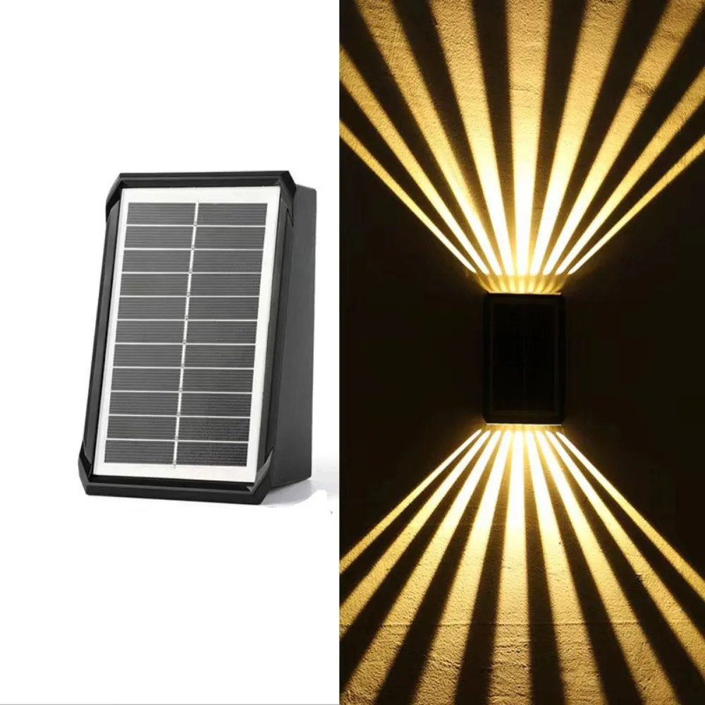 

Automatic Lighting Solar Wall Lamp IP65 Waterproof Energy Saving Atmosphere Decoration Spotlights Wall-mounted Up and Down