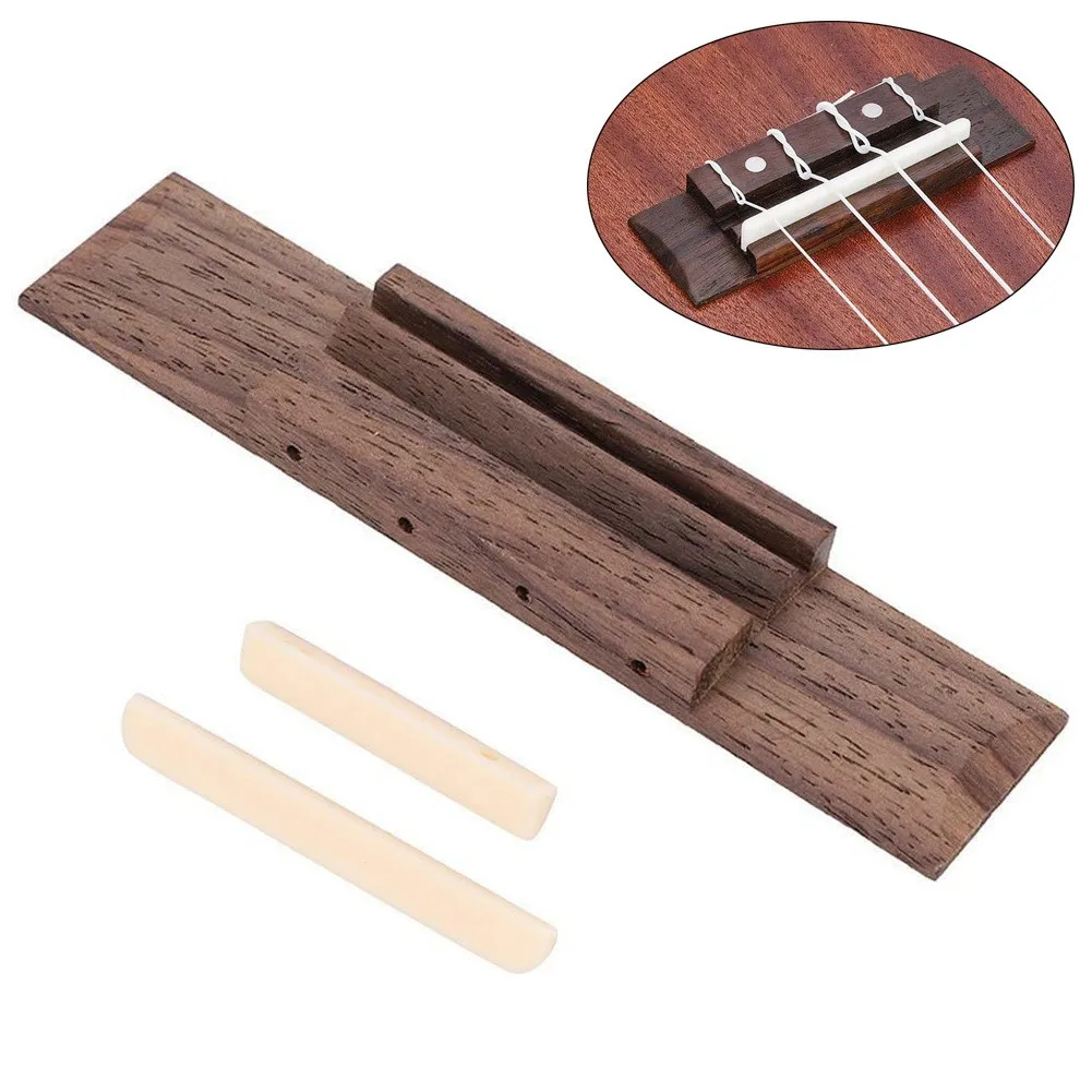 3pcs Ukulele Rosewood Bridge & Nut And Saddle Slotted For Guitar Ukulele Parts DIY Ukulele Musical Instruments Parts