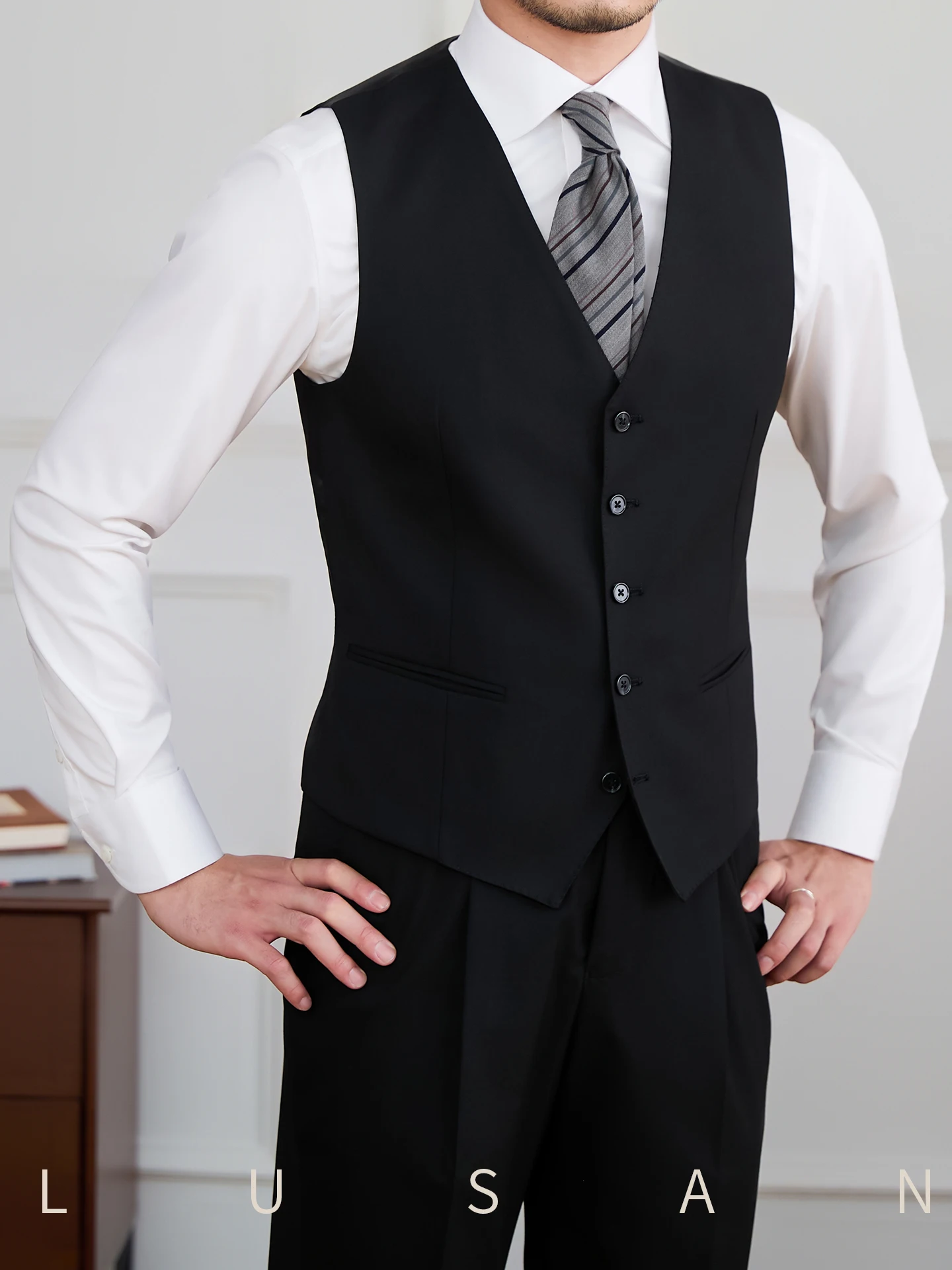 High-End Machine Washable Ironing-Free Commute Leisure Suit Vest Men's Business Formal Wear Vest